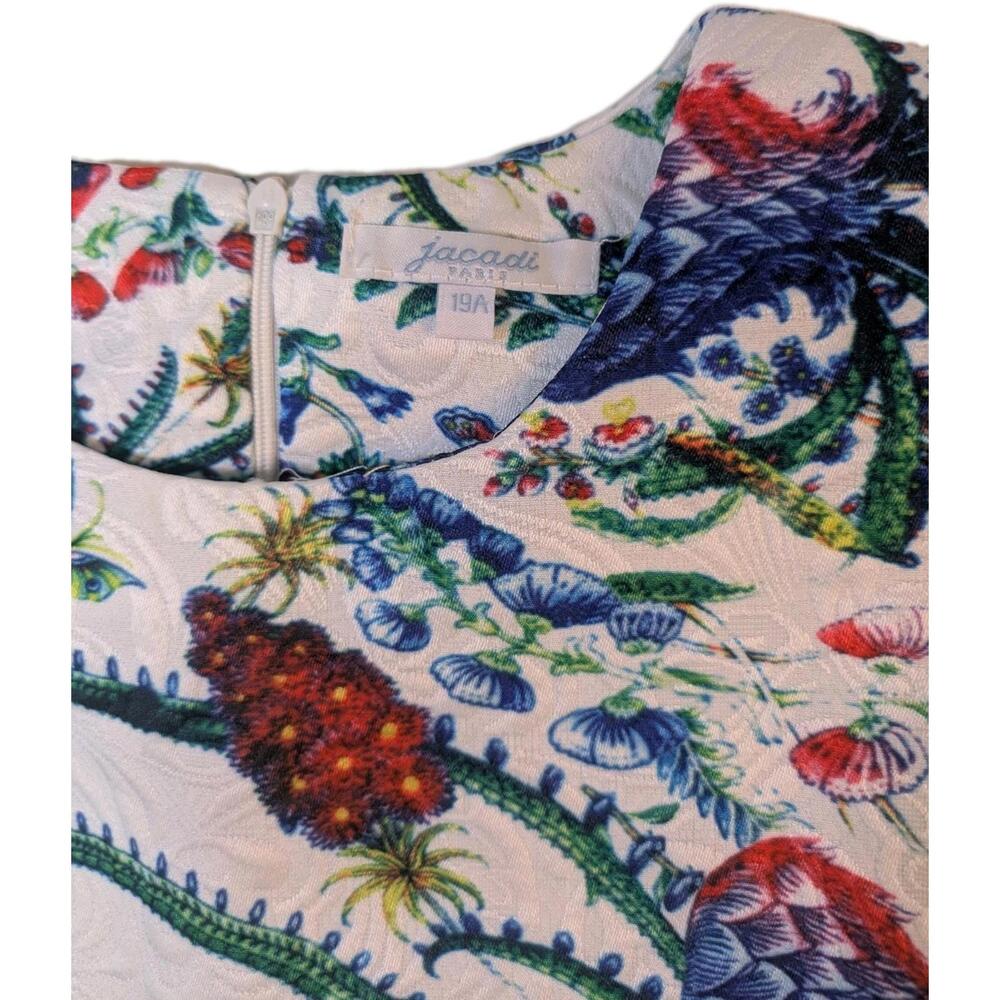 Girls Jacadi‎ Paris Size 19a Floral Print Dress Zip Back Lined Nwot $268 Retail - Picture 2 of 6